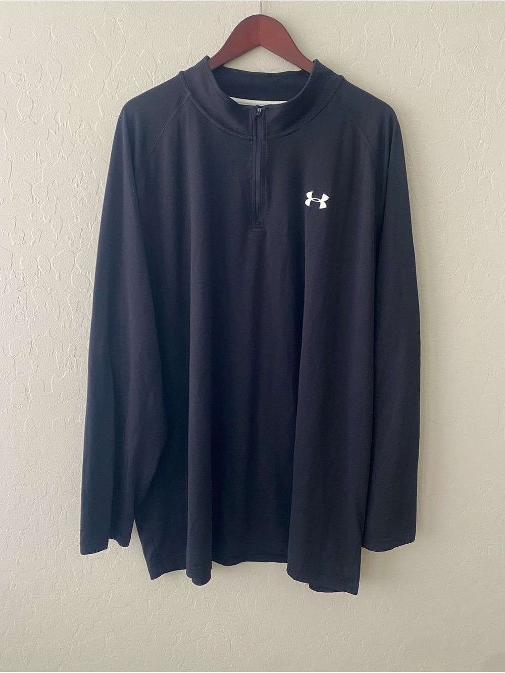 Under Armor HeatGear 1/4 Zip Pullover Men’s 4 XL Tall Black Loose Fit